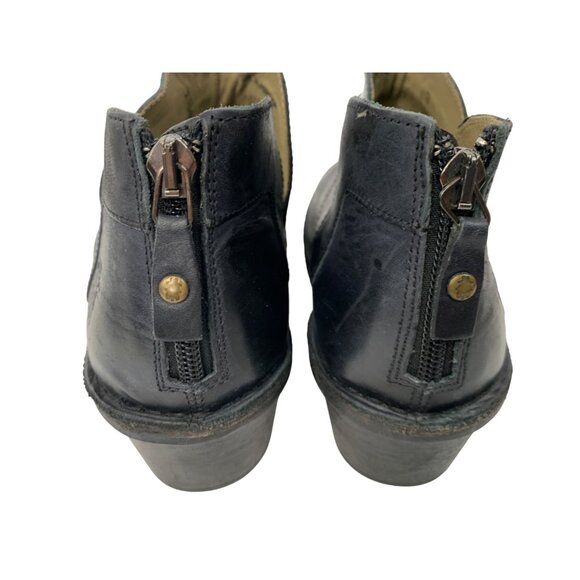 Rare VTG Fly London Womens Black Leather Ankle Boots Rear Zipper US 9 EUC 7915 - Picture 4 of 10